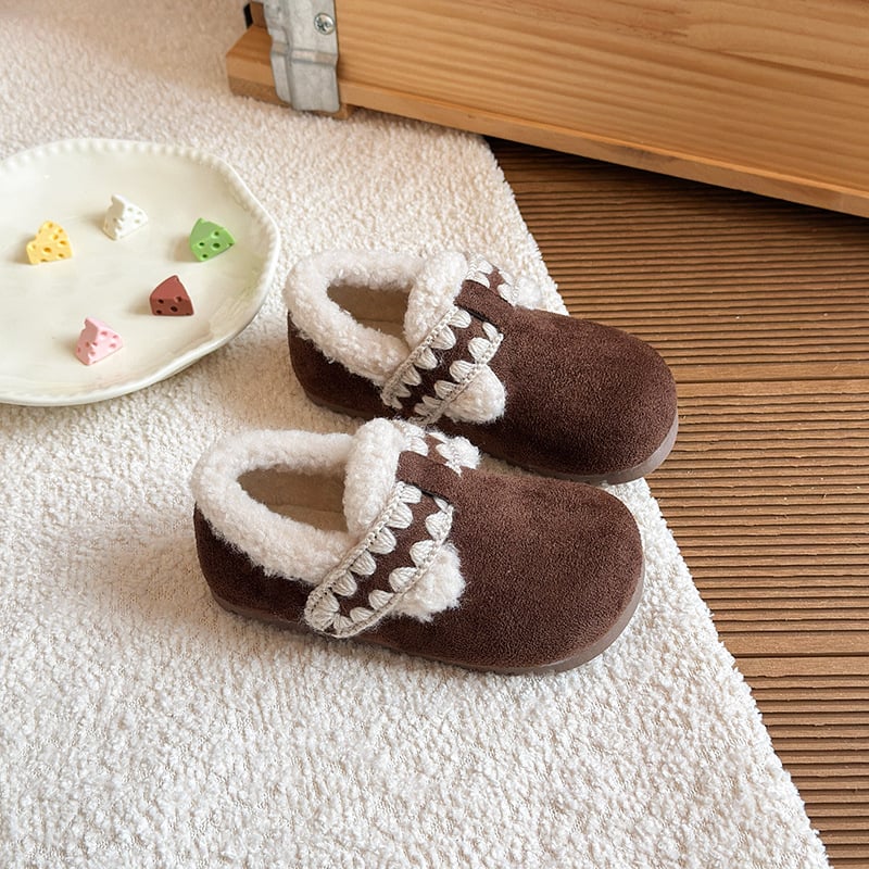 Dječje zimske čizme od velura sa Velcro kopčanjem, gumeni potplat, jednobojne, zima 2025, za dob 1–16 godina