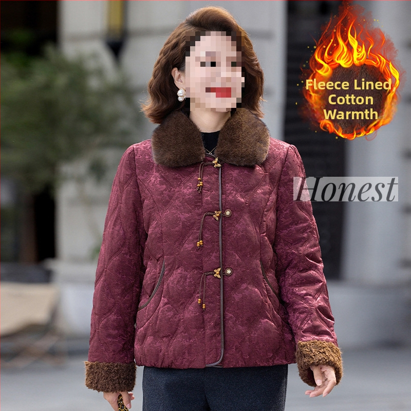 Moteriška gobtuvinė striukė su gėlėtu spaudu, laisvas kirpimas, užtrauktukas, vidutinio storio, ilgis 50–65 cm, apykaklė su reveru, imitacinė kailio apykaklė, užpildas poliesteris-pamugas