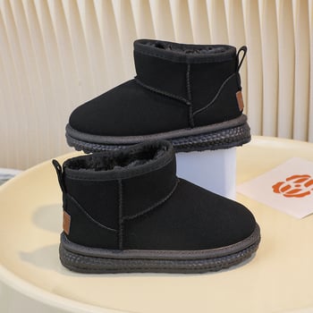 Dječje zimske gležnjače minimalističkog stila, gornji dio od umjetne kože, EVA potplat, unisex za uzrast 4–16 godina, Zima 2025.