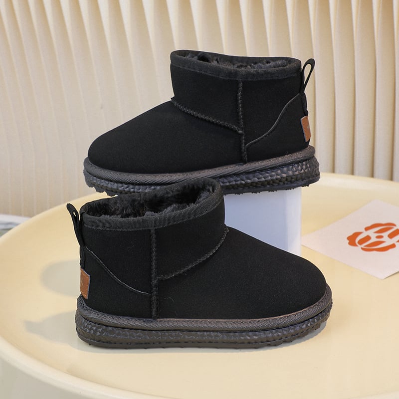 Dječje zimske gležnjače minimalističkog stila, gornji dio od umjetne kože, EVA potplat, unisex za uzrast 4–16 godina, Zima 2025.