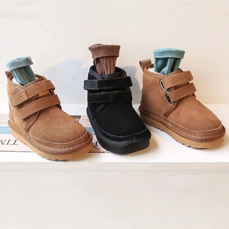 Čizme do gležnja za djecu 1–3 godine, gornji dio od kože svinje drugog sloja, na skladištu