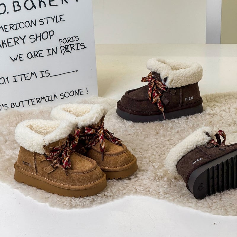 Dječje gležnjače s gornjim dijelom od velura i gumom, za zimu 2025, unisex