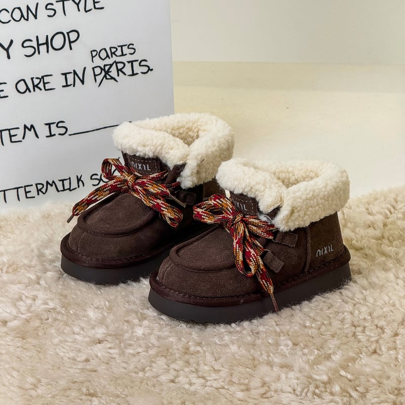 Dječje gležnjače s gornjim dijelom od velura i gumom, za zimu 2025, unisex