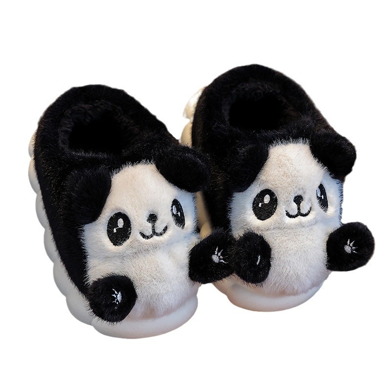 Chopper Dječje papuče za jesen s debelim krznom, protuklizna TPR potplata, uzorak životinja, unisex
