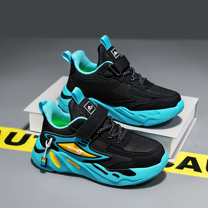 Pantofi sport pentru băieți iarna, din piele artificială, impermeabili, antiderapante, închidere Velcro, talpă MD