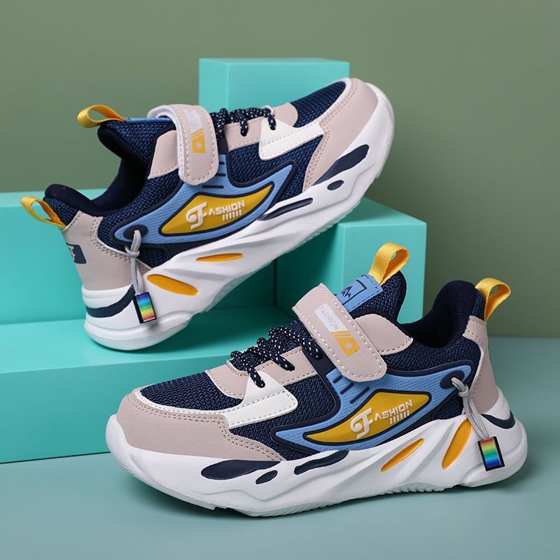 Pantofi sport pentru băieți iarna, din piele artificială, impermeabili, antiderapante, închidere Velcro, talpă MD