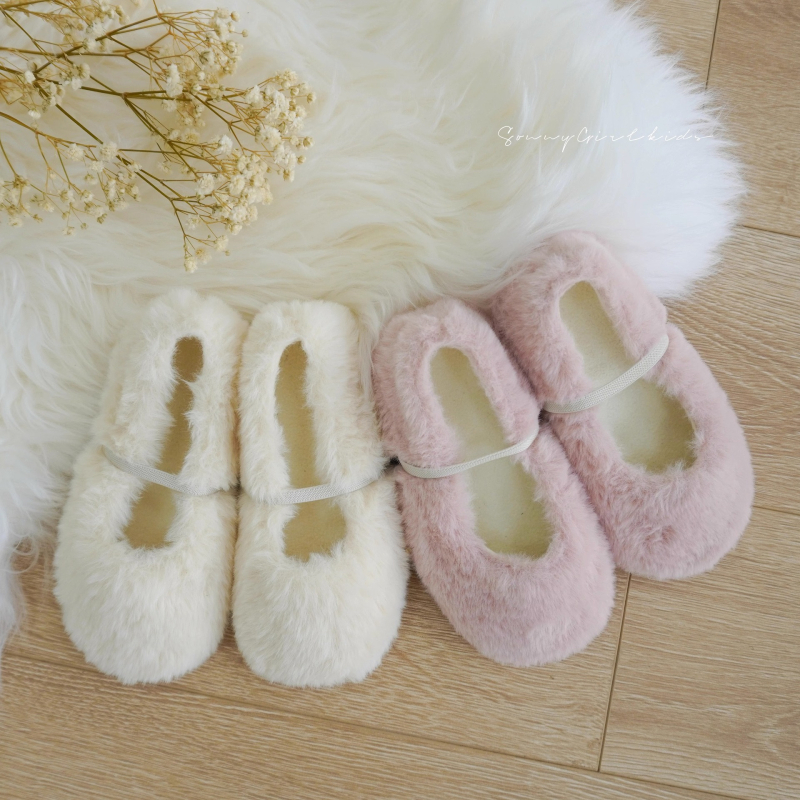 Dječje zimske cipele s krznom - gumena potplat, slip-on, gornji dio od prave kože, korejski stil, jednobojne