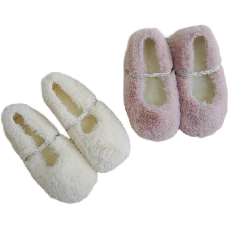 Dječje zimske cipele s krznom - gumena potplat, slip-on, gornji dio od prave kože, korejski stil, jednobojne