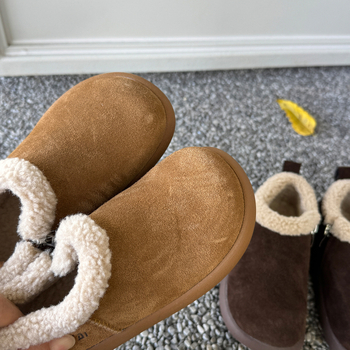 Asmmini dječje zimske čizme, korejskog stila, srednje visoke, gornji dio telećeg velura, bočni zatvarač, gumeni potplat