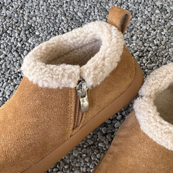 Asmmini dječje zimske čizme, korejskog stila, srednje visoke, gornji dio telećeg velura, bočni zatvarač, gumeni potplat