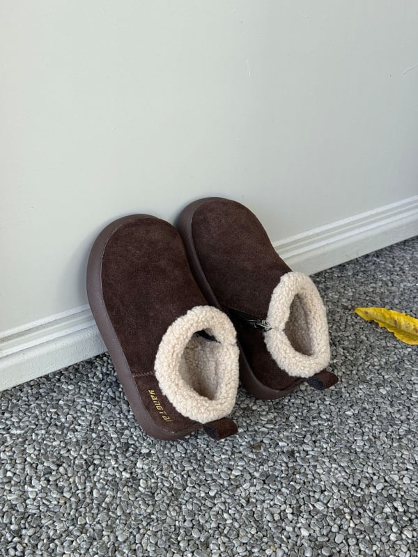 Asmmini dječje zimske čizme, korejskog stila, srednje visoke, gornji dio telećeg velura, bočni zatvarač, gumeni potplat