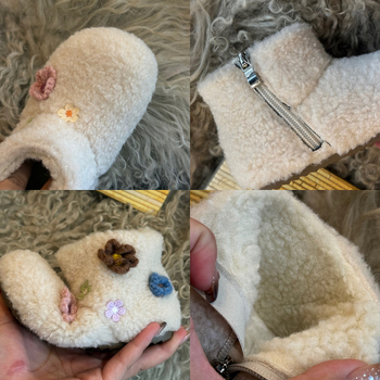 Dječje čizme od vunenog materijala, s bočnim zipom, debela podstava i potplat od teleće tetive