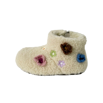 Dječje čizme od vunenog materijala, s bočnim zipom, debela podstava i potplat od teleće tetive