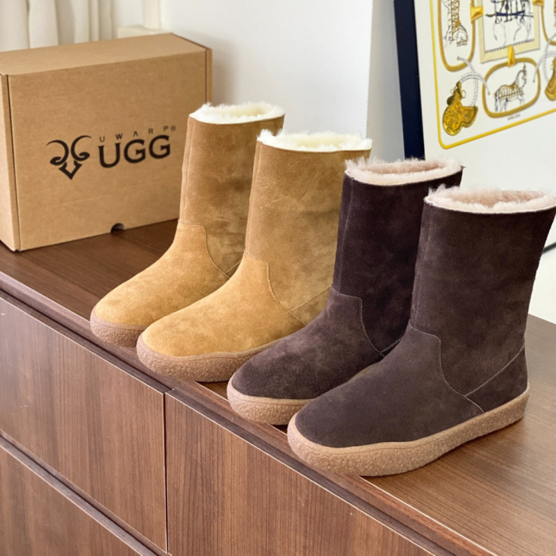 Ženske čizme za snijeg od prave kože, potplat s protukliznim uzorkom, vunena izolacija