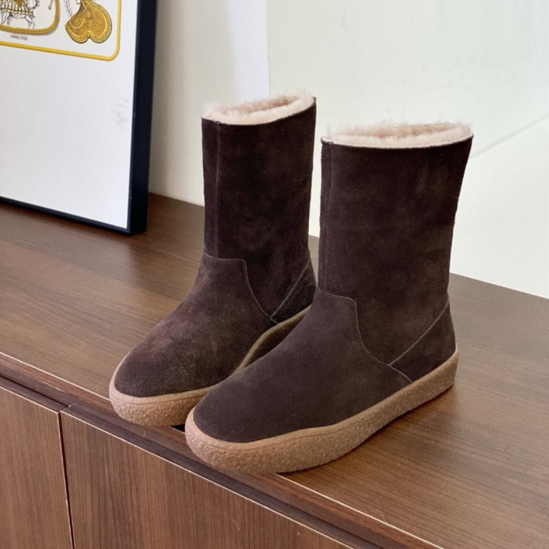 Ženske čizme za snijeg od prave kože, potplat s protukliznim uzorkom, vunena izolacija