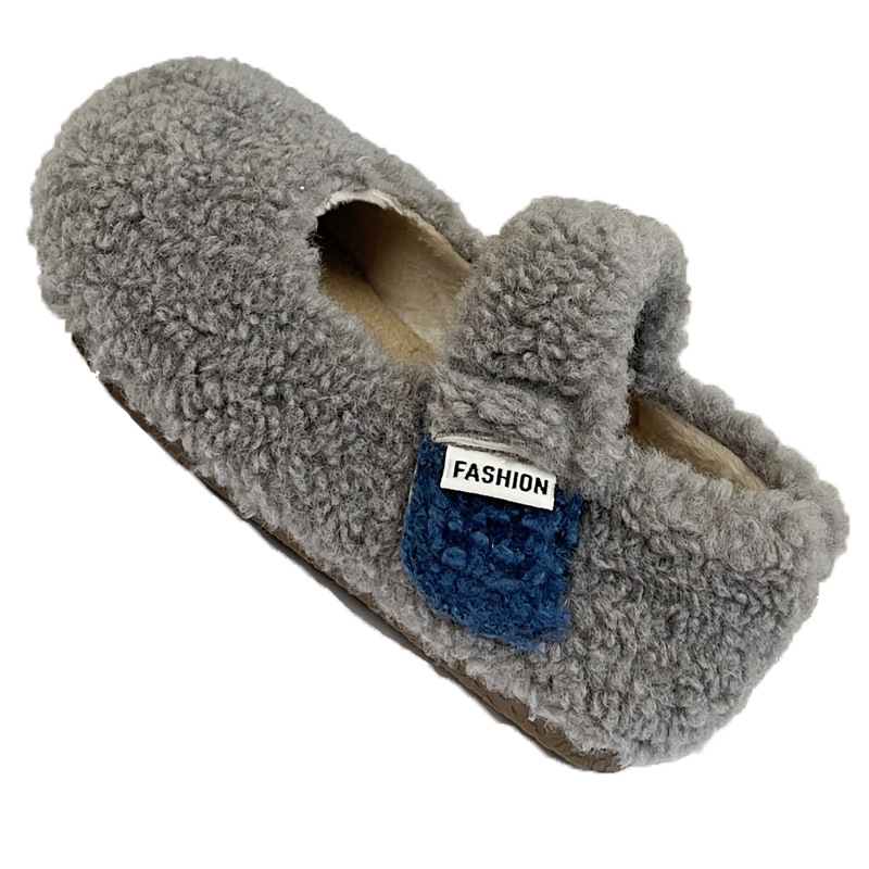Mary Jane dječje plišaste cipele, debeli plišani gornji dio, Velcro kopča, gumena potplat, korejski stil, za uzrast 1–3 godine