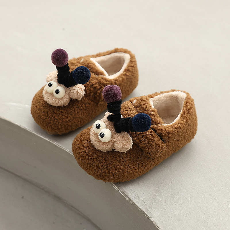 Dječje papuče od baršuna s podlogom od flisa, Velcro zatvarač, PVC đon, uzrast 1–6 godina, Zima 2024