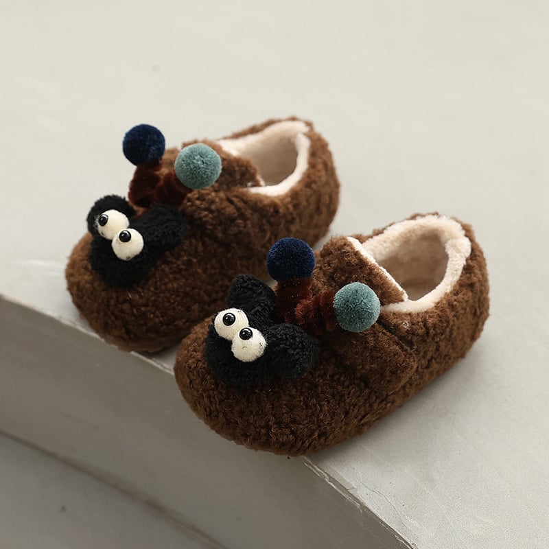 Dječje papuče od baršuna s podlogom od flisa, Velcro zatvarač, PVC đon, uzrast 1–6 godina, Zima 2024