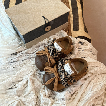 Gyerekeknek szóló pamut cipő leopárd mintával, Velcro-zárás, gumitalp, fleece bélés, vastagított téli modell, 2025