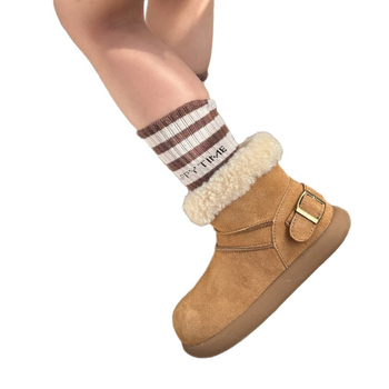 Unisex zimske gležnjače 2025 s gornjim dijelom od umjetne kože, gumom na dnu i bočnim zatvaračem