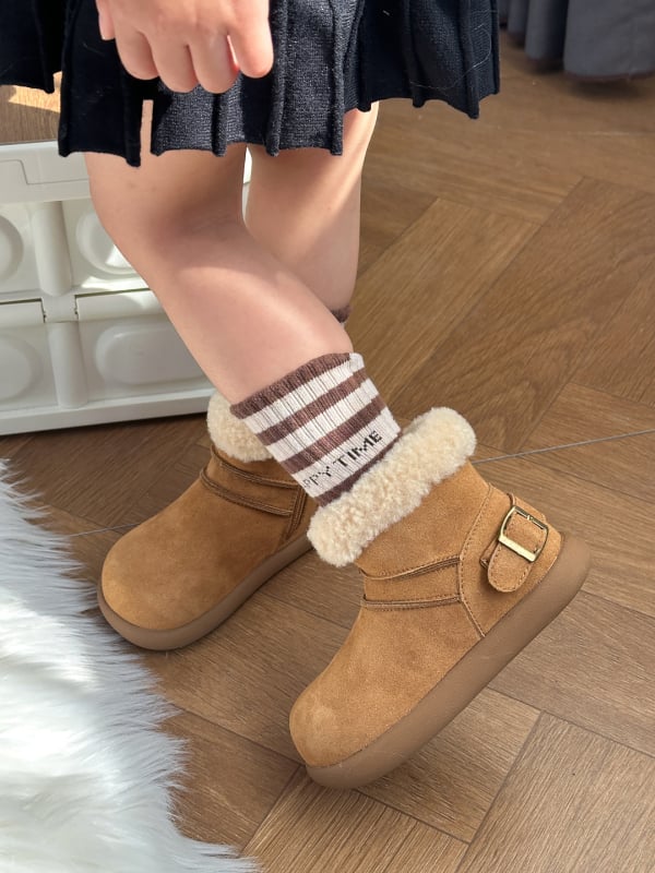 Unisex zimske gležnjače 2025 s gornjim dijelom od umjetne kože, gumom na dnu i bočnim zatvaračem