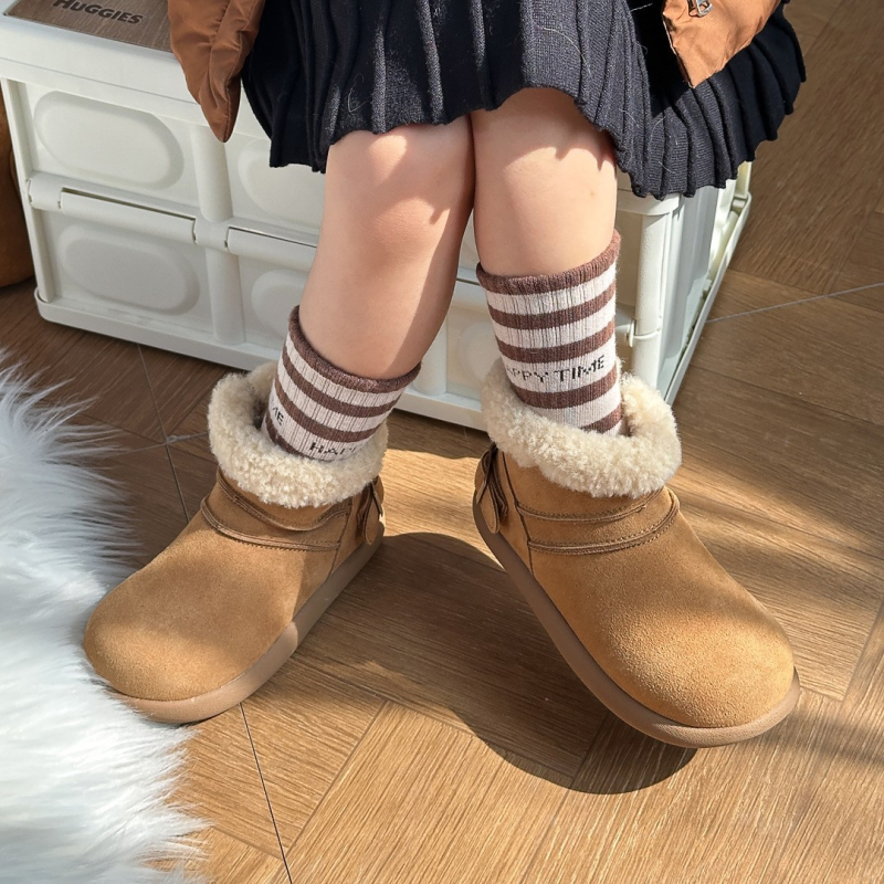 Unisex zimske gležnjače 2025 s gornjim dijelom od umjetne kože, gumom na dnu i bočnim zatvaračem