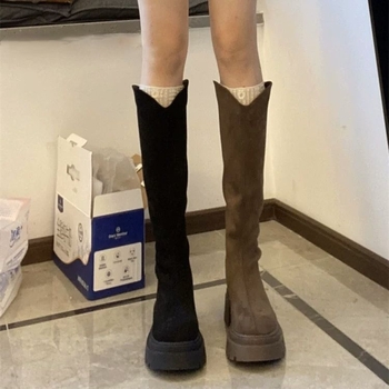 Ženske čizme s resicama, korejskog stila, PU gornji dio, visok vrat, srednja peta 3–5 cm, stražnji zatvarač