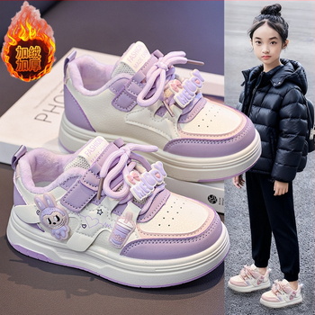 Vaikiški žiemos sportiniai bateliai su fliso įdaila, Velcro užsegimas, karikatūrų raštas, gumos padas