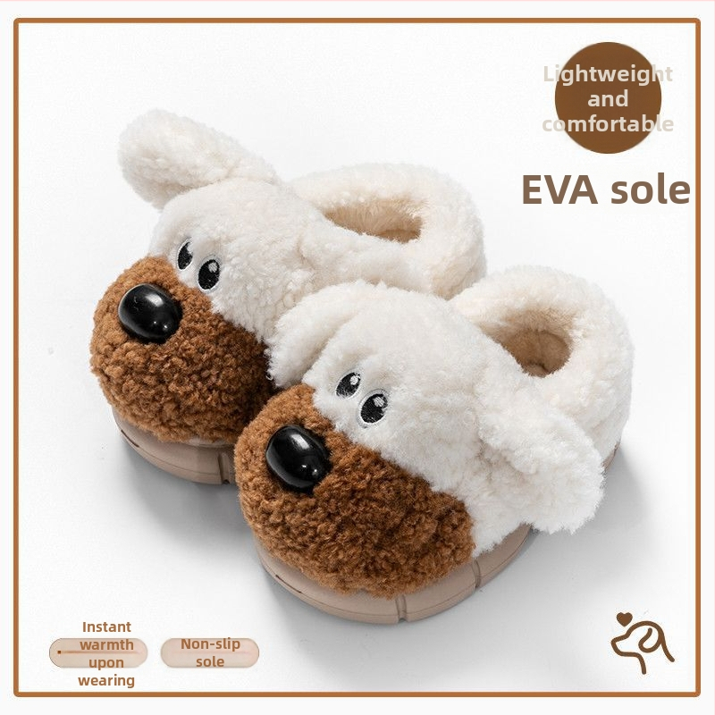 Detské zimné domáce papuče, protišmyková EVA podrážka, vrchný materiál Coral fleece, motív Cartoon, teplá vnútorná podšívka, unisex