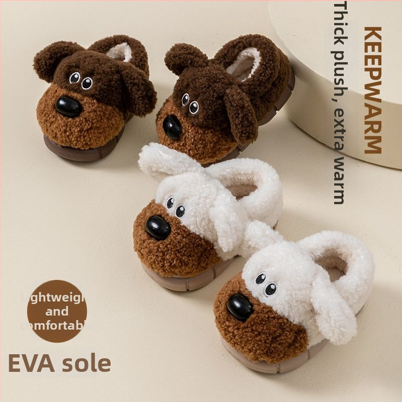Detské zimné domáce papuče, protišmyková EVA podrážka, vrchný materiál Coral fleece, motív Cartoon, teplá vnútorná podšívka, unisex