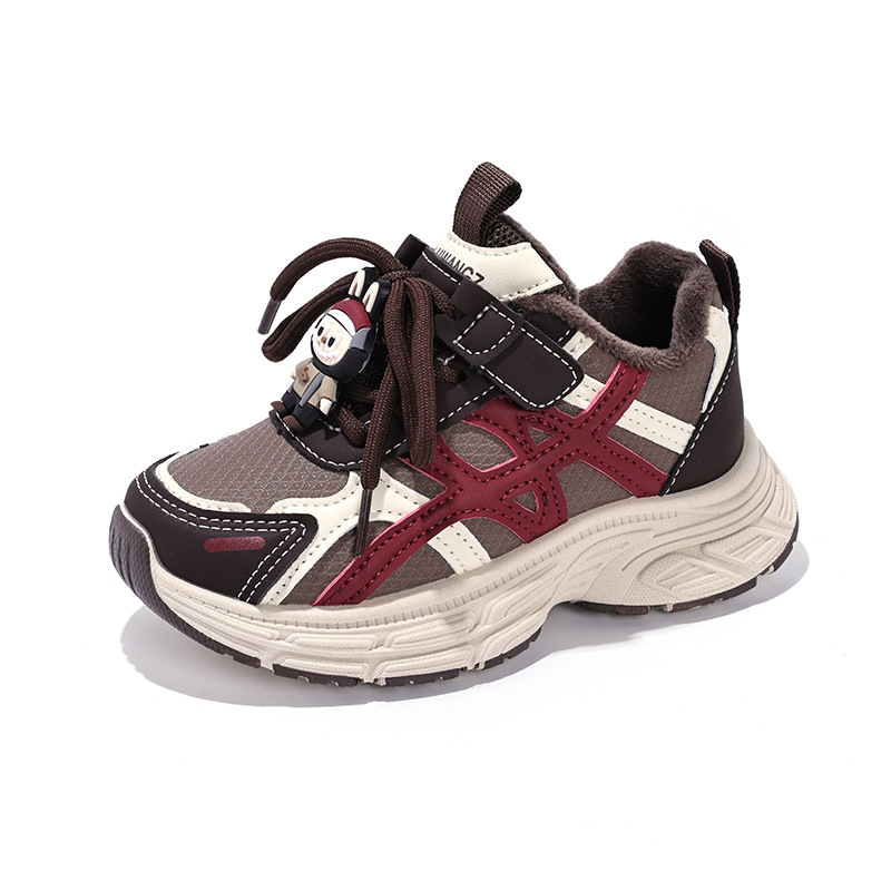 Pantofi sport pentru copii iarnă, închidere Velcro, partea superioară din Super Fiber, talpă din cauciuc, pentru vârste 4–16 ani