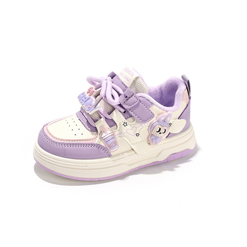 Pantofi sport de iarnă pentru fete, căptuți cu fleece, exterior din fibră super, închidere cu Velcro, talpă din cauciuc, model desen animat.