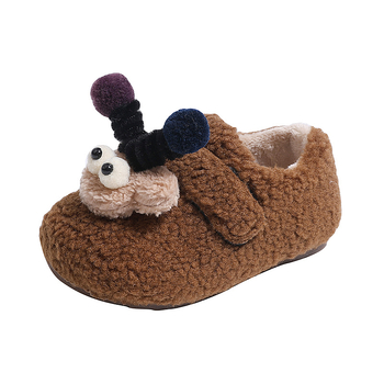 Detské bavlnené topánky s fleecovou výstelkou, vrchný diel z veluru, zapínanie na suchý zips, hrubá PVC podrážka, vzor v zladených farbách, unisex, 1–6 rokov, zima 2024