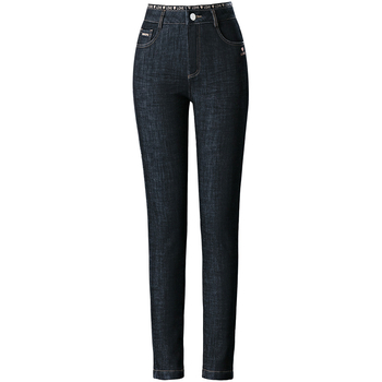 Ženske traperice visokog struka, uski kroj, denim, debeli zimski model