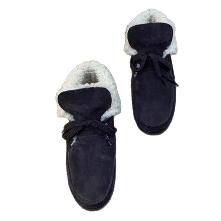 Ženske snježne čizme, korejskog stila, okrugli vrh, unutarnji 3–5 cm podizni potpetica, umjetna pliš podstava, gumena potplat
