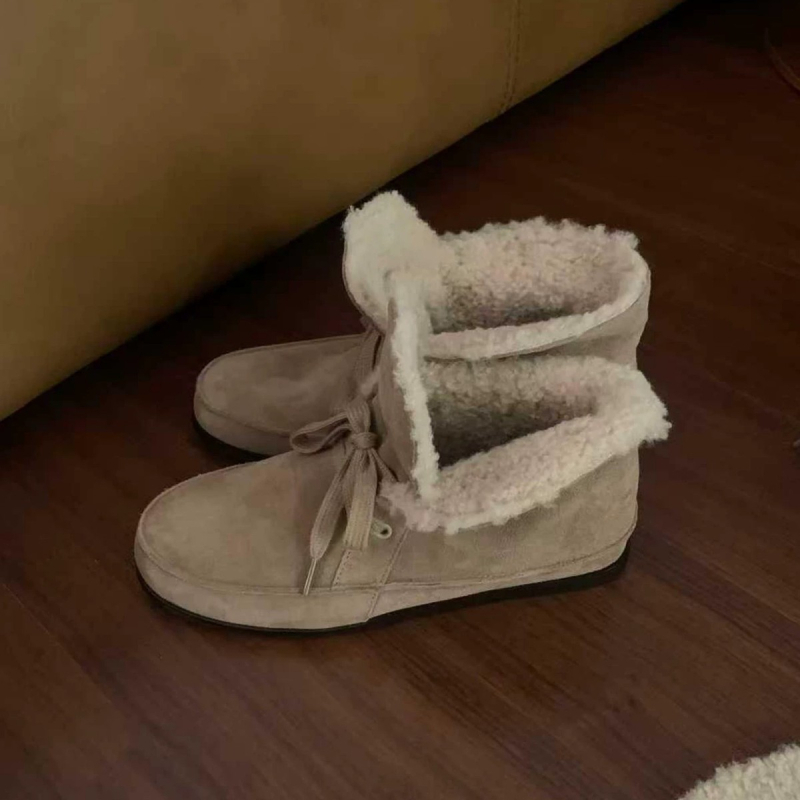 Ženske snježne čizme, korejskog stila, okrugli vrh, unutarnji 3–5 cm podizni potpetica, umjetna pliš podstava, gumena potplat