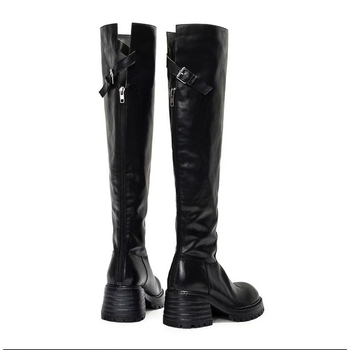 Ženske čizme iznad koljena s debelim potpeticama 6-8 cm, visokim krojem, vodootporne, protuklizne