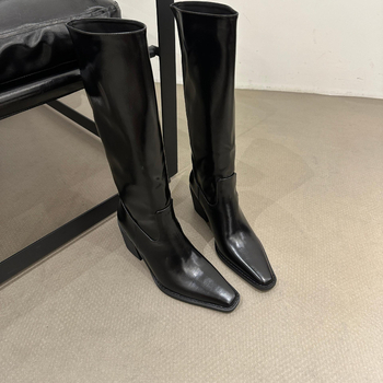 Ženske viteške čizme, kvadratni nos, visoka potpetica 3–5 cm, PU gornji dio