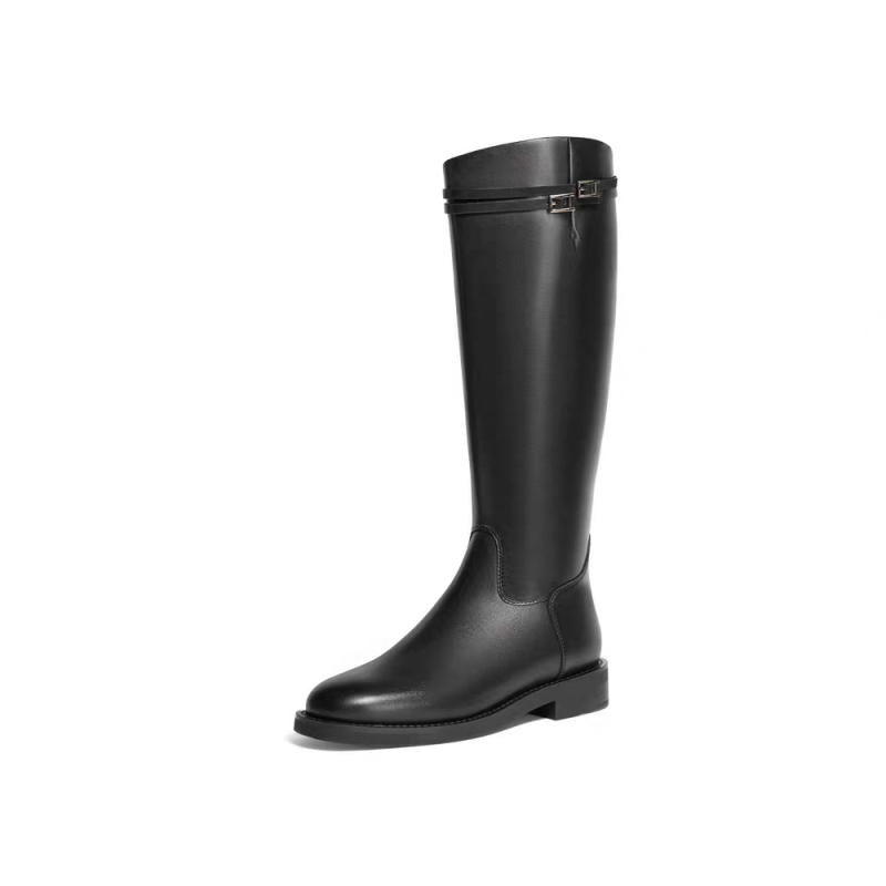 Rytierské topánky z pravej kože, bočný zips, vysoký holenný diel, gumová podrážka, podpätok 3–5 cm