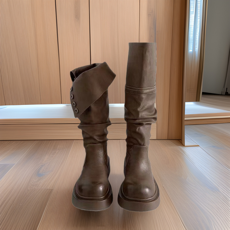 Ženske čizme Martin s PU gornjim dijelom, gumom na đonu, bočni zip, okrugli vrh, kvadratna peta 3–5 cm