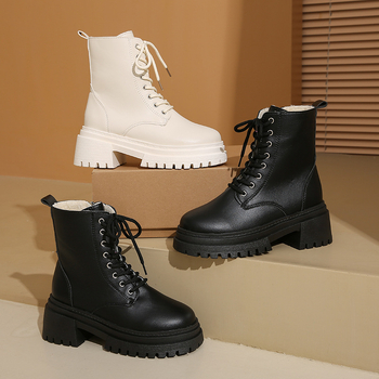 Dámske Martin topánky, PU vrchná časť, gumová podrážka, zips, nízka výška po členok, 3–5 cm podpätok
