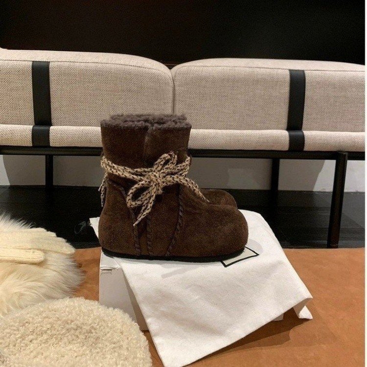 Ženske kratke čizme s unutarnjim povećanjem visine za zimu - nubuk gornji dio, gumeni potplat, uložak od umjetnog pliša, unutarnja obloga od umjetnog pliša, vezanje šnirama, okrugli vrh