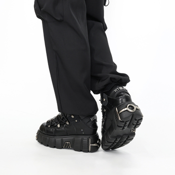 U-double motociklističke čizme, punk stil, 6–8 cm visoki, gornji PU