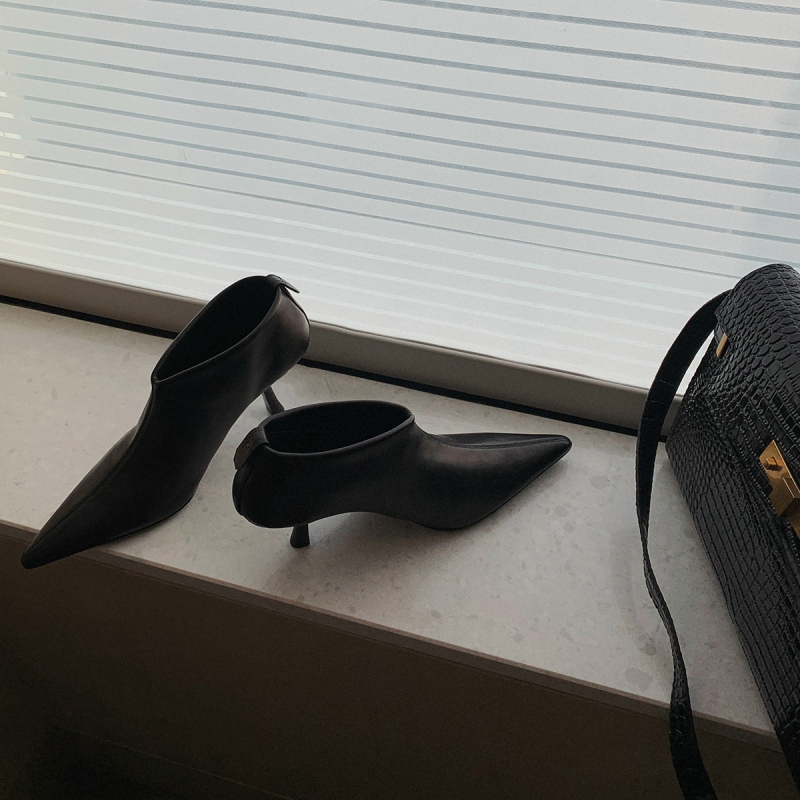 Ženske modne čizme s uskim vrhom, stiletto petom 6–8 cm, gornji dio od mikrovlakana, PU podstava, gumena potplat