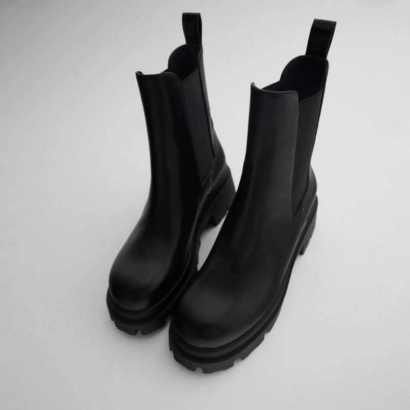 Martin Chelsea čizme, debela potplat, okrugli vrh, peta 6-8 cm, gornji materijal mikrovlakno