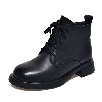 Martin čizme za žene - Mulberry fish, PU gornji dio, gumeni đon, bočni zip, okrugli vrh, niski pet 1–3 cm