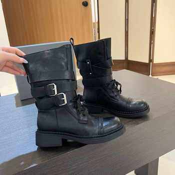 Ženske Knight čizme s visokim nadkoljenim, okrugla nosnica, gumena potplata, gornji dio od druge kože, peta 3–5 cm, korejski stil.