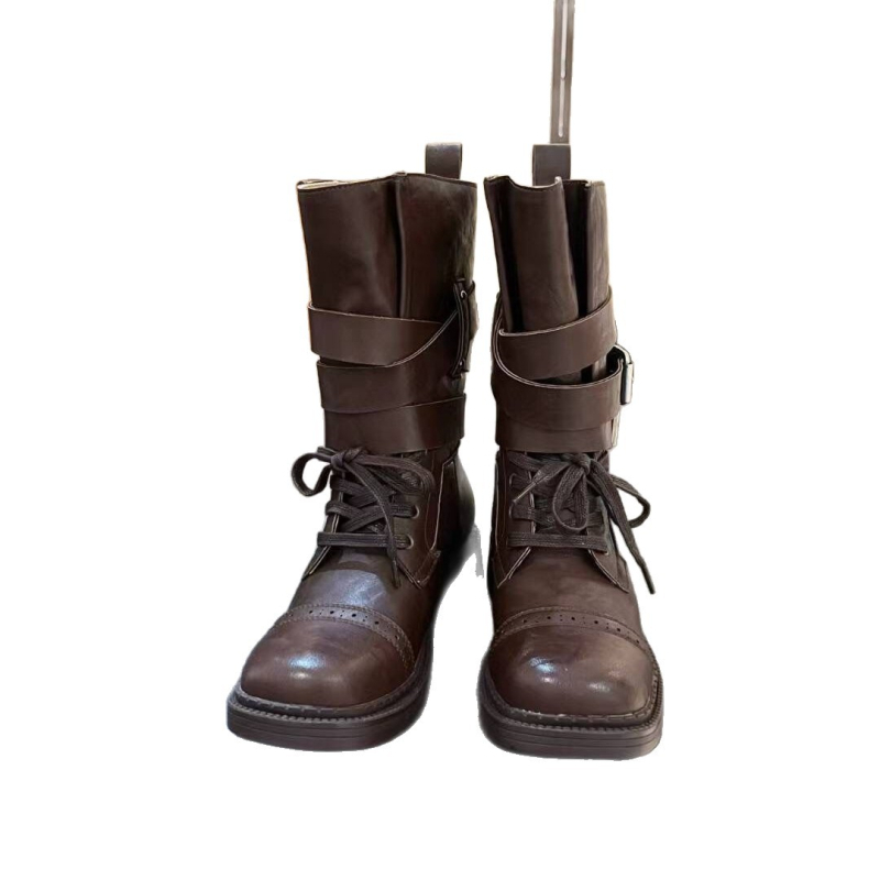Ženske Knight čizme s visokim nadkoljenim, okrugla nosnica, gumena potplata, gornji dio od druge kože, peta 3–5 cm, korejski stil.