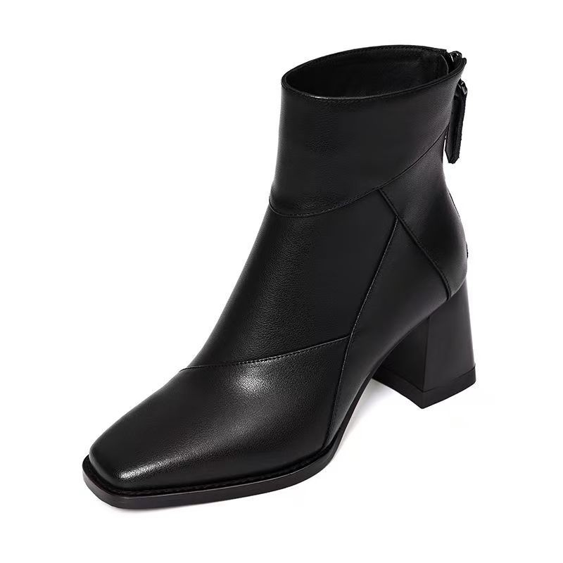 Ženske Martin čizme, PU gornji dio, gumeni đon, debeli pet, visina pete 3-5 cm, zatvarač na zip