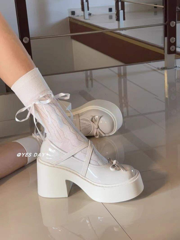 Женски Mary Jane обувки от PU кожа, дебел ток, нисък ток до 3 см, подметка TPU